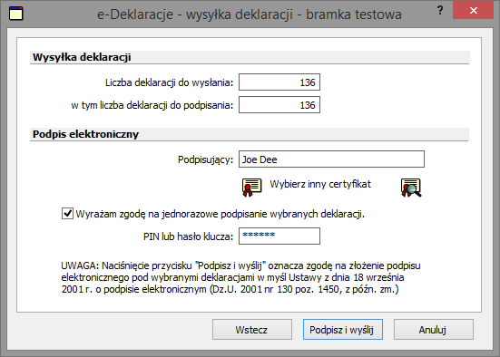 Kreator wysyłki elektronicznej do systemu e-Deklaracje